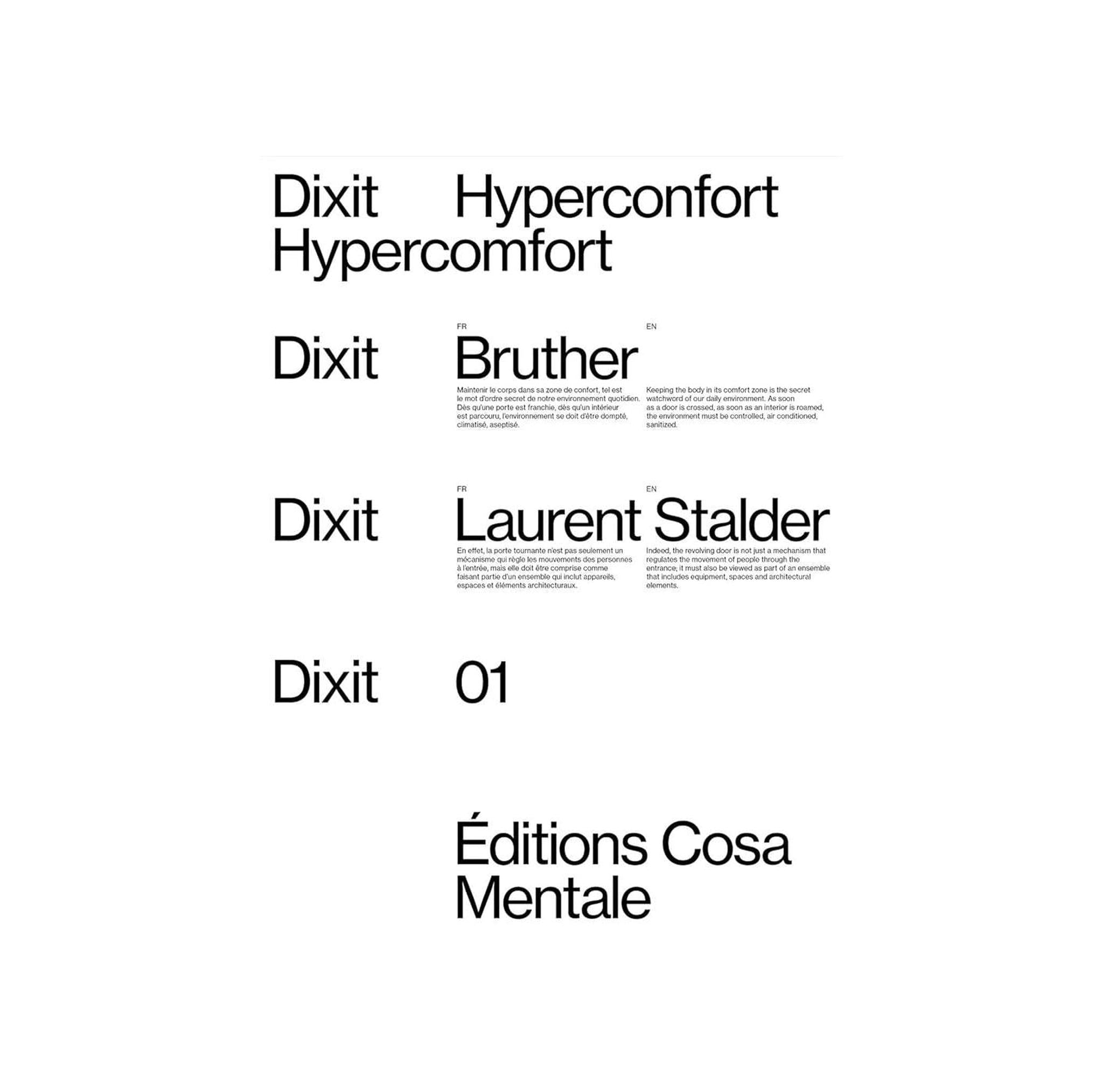 Dixit #01 - Hypercomfort - Bruther and Laurent Stalder cover image